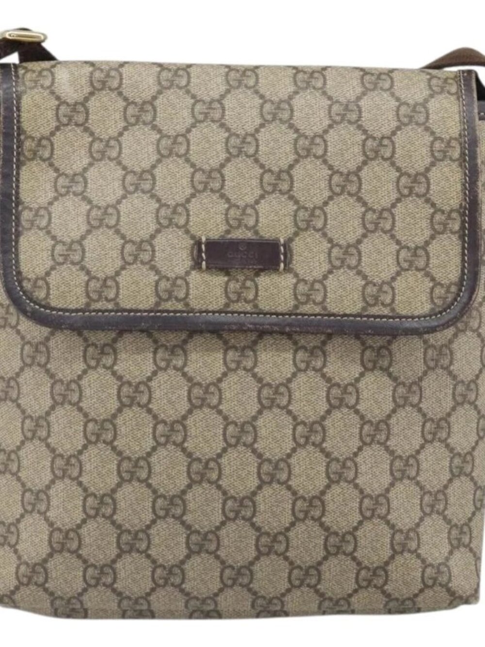 GUCCI GG Supreme Shoulder Bag PVC Beige Gold 223666 Auth 170370 - Picture 13 of 16